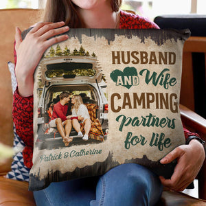 Let‘s Sit By The Campfire Camping Couples Personalized Pillow