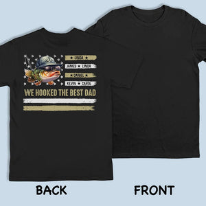 Vintage Retro We Hooked The Best Dad American Flag Personalized T-Shirt