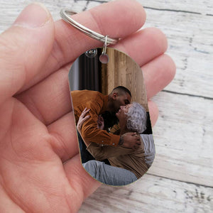 To My Grandson Custom Photo Key Chain