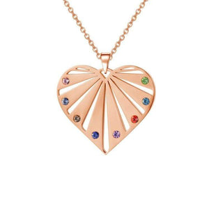 Mother's Day Gift Family Heart Birthstone Necklace