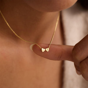 Personalized 3D Heart Charm Necklace, Minimalist Heart Pendent, Custom Initial Heart Necklace, Mother's Day Jewelry Gift for Her
