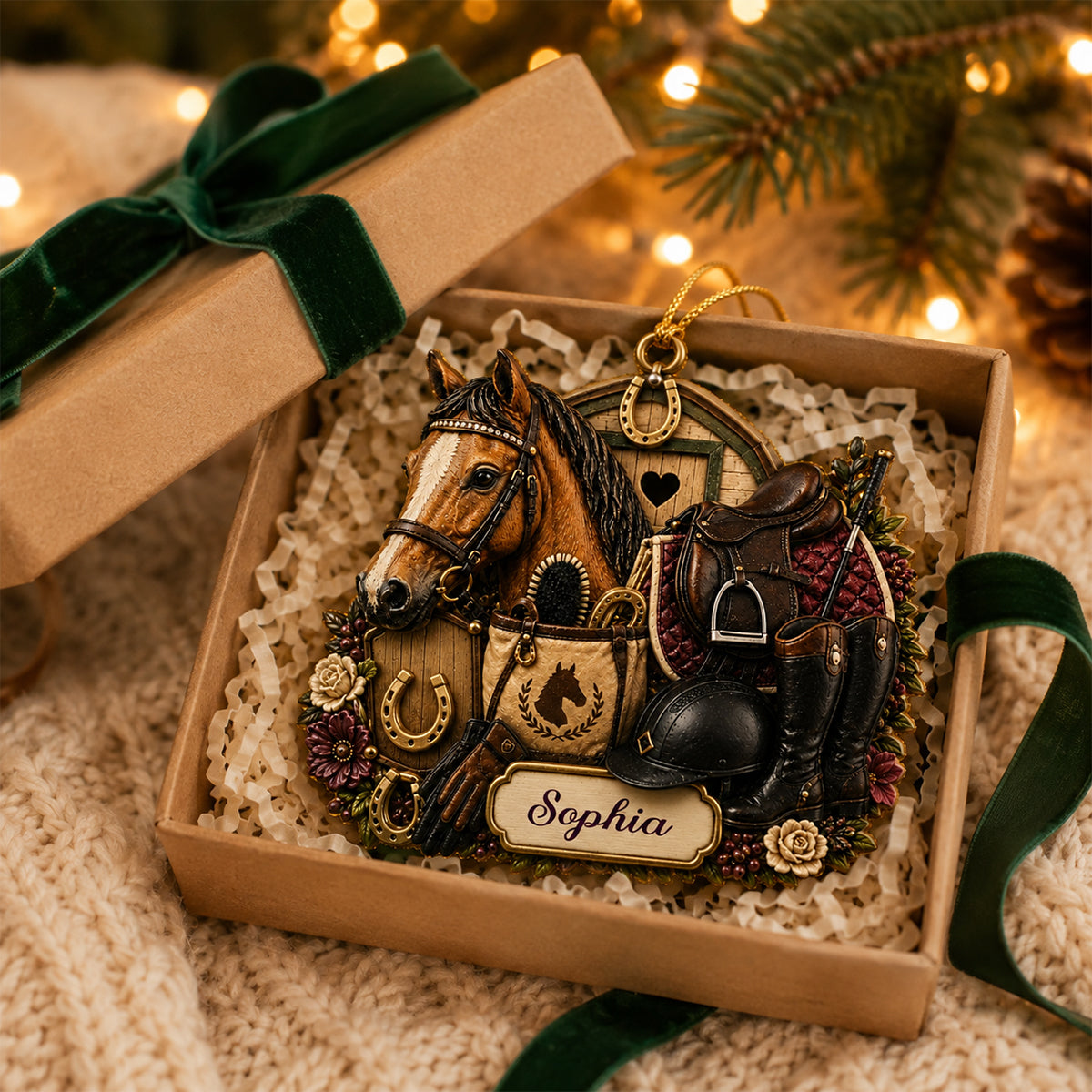 Personalized Equestrian Horse Christmas Ornament Gift for Horse Girl