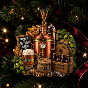 Personalized Beer Christmas Ornament Gift for Home Brewer