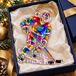 Personalized Hockey Player Acrylic Ornament,Christmas Gift For Hockey Lovers