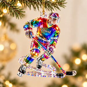 Personalized Hockey Player Acrylic Ornament,Christmas Gift For Hockey Lovers