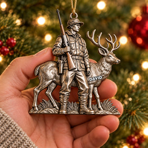 Personalized Hunter-themed Ornament,Custom Name Christmas Gift