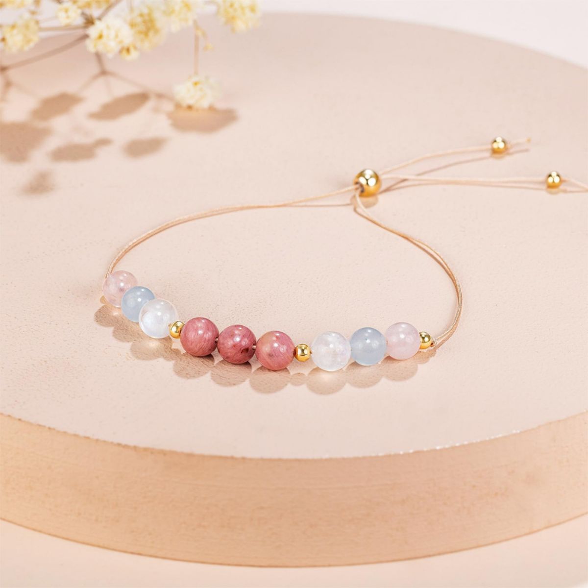 Crystal bracelet Healthy pregnancy, support, expectant mother gift, rose quartz bracelet