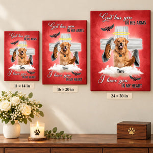 Memorial Gift - God has you in his arms, i have you in my heart Personalized Canvas