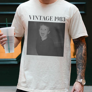 Custom Vintage Photo And Year T-shirt - Personalized Comfort Tee
