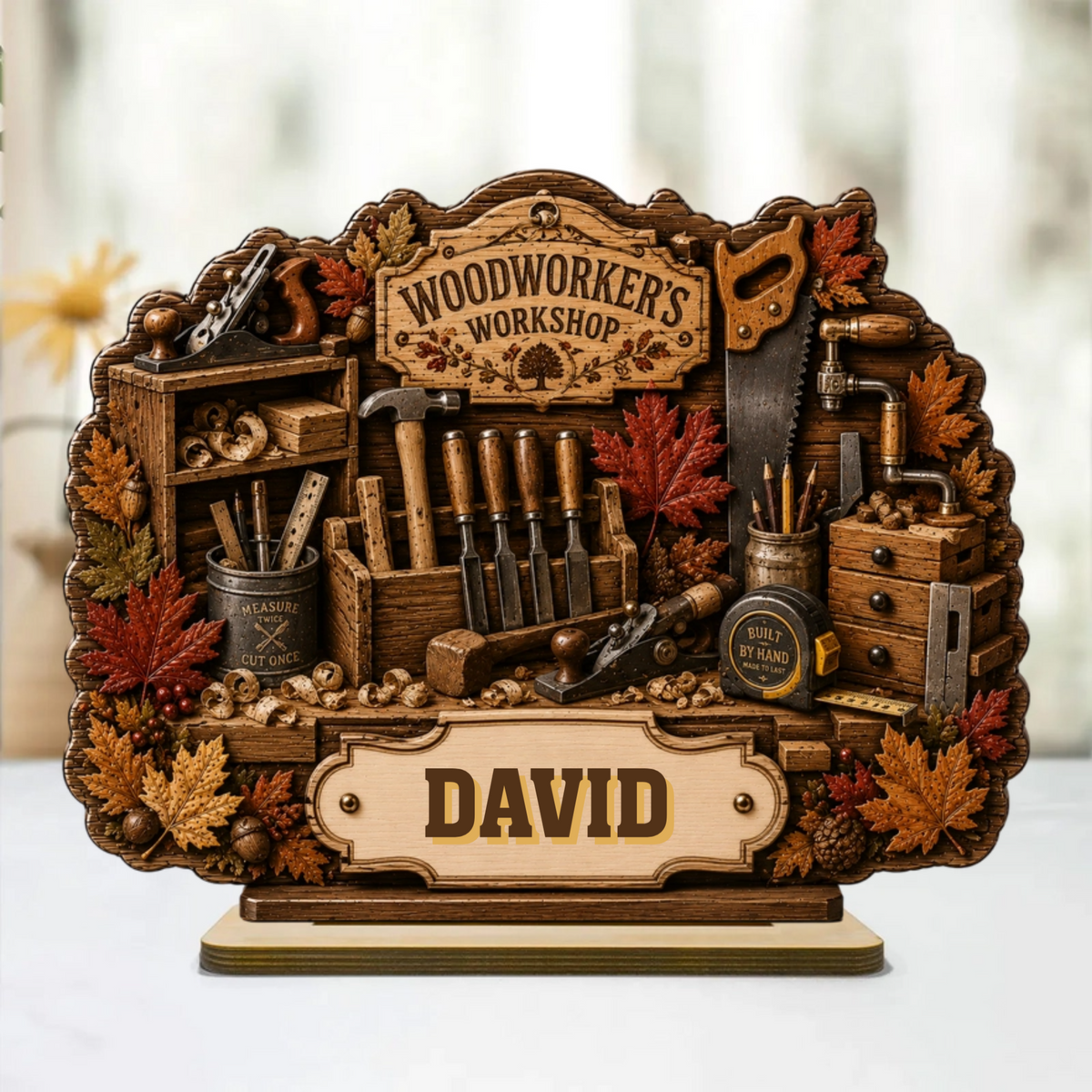 Woodworker's Workshop Personalized Wooden Plaque,Gift for Man