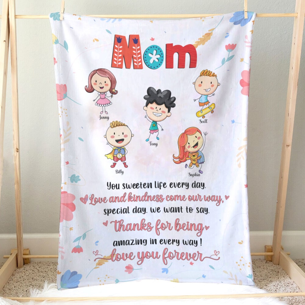 Grandma, You Sweeten Life Every Day, Personalized Blanket, Grandma,Gifts