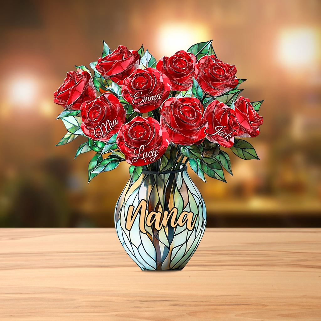 Mom's Blossom Acrylic Plaque – Personalized Custom Shaped Gift For Mother