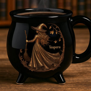 Custom Ceramic Cauldron Coffee Mug - Personalized Halloween Witchy Gifts