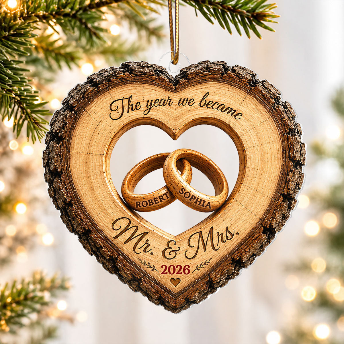 Together Forever Couple Anniversary - Personalized Acrylic Ornament - Heartfelt Gift for Her, for Him