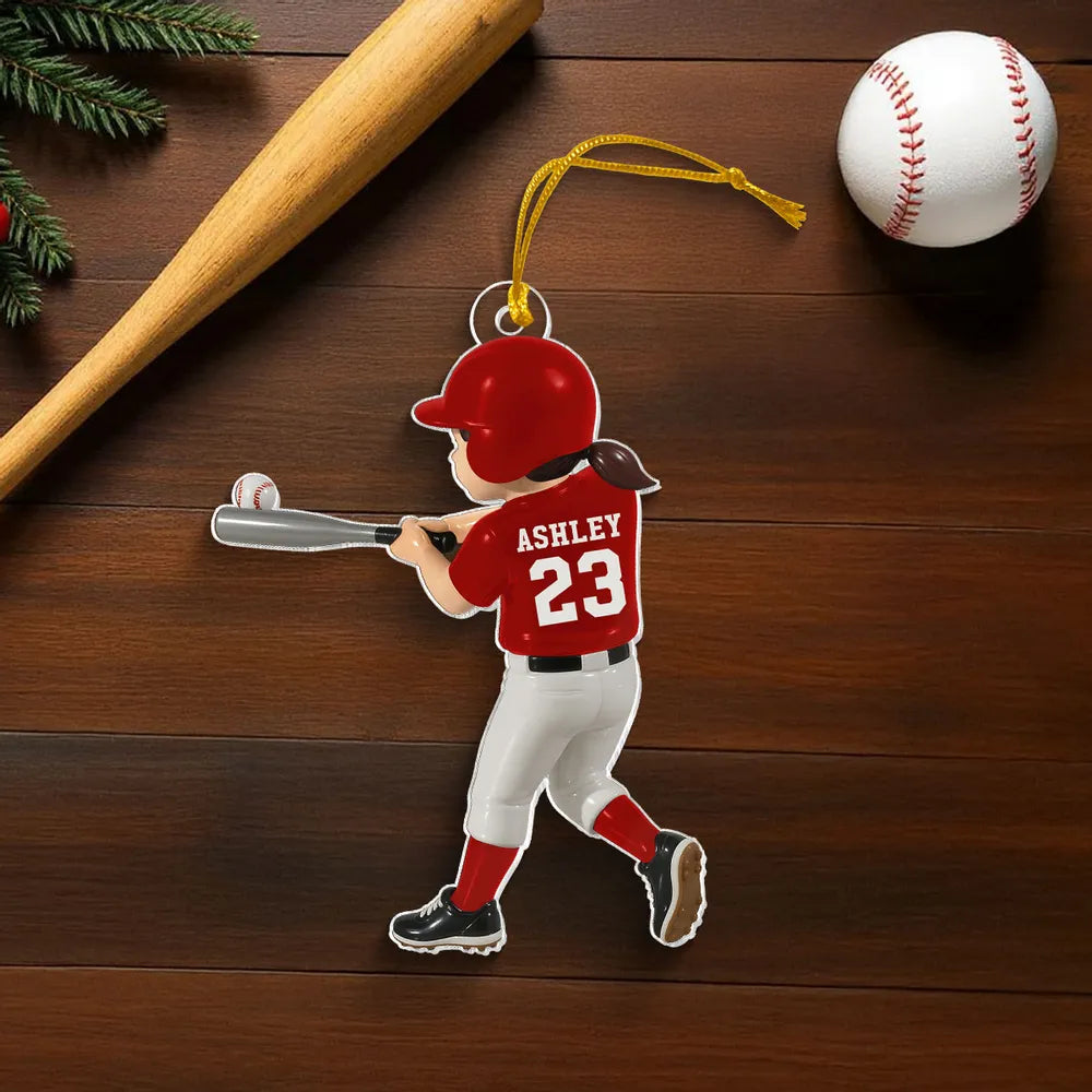 Personalized Baseball Acrylic Ornament Sports Design High Clarity Beautiful Gift