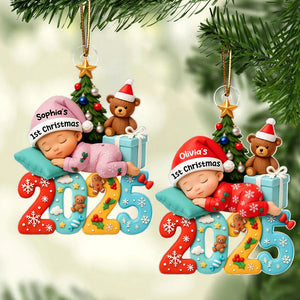 Baby's First Christmas Keepsake – Personalized Acrylic Ornament with Baby Photo For Holiday Tree Decor