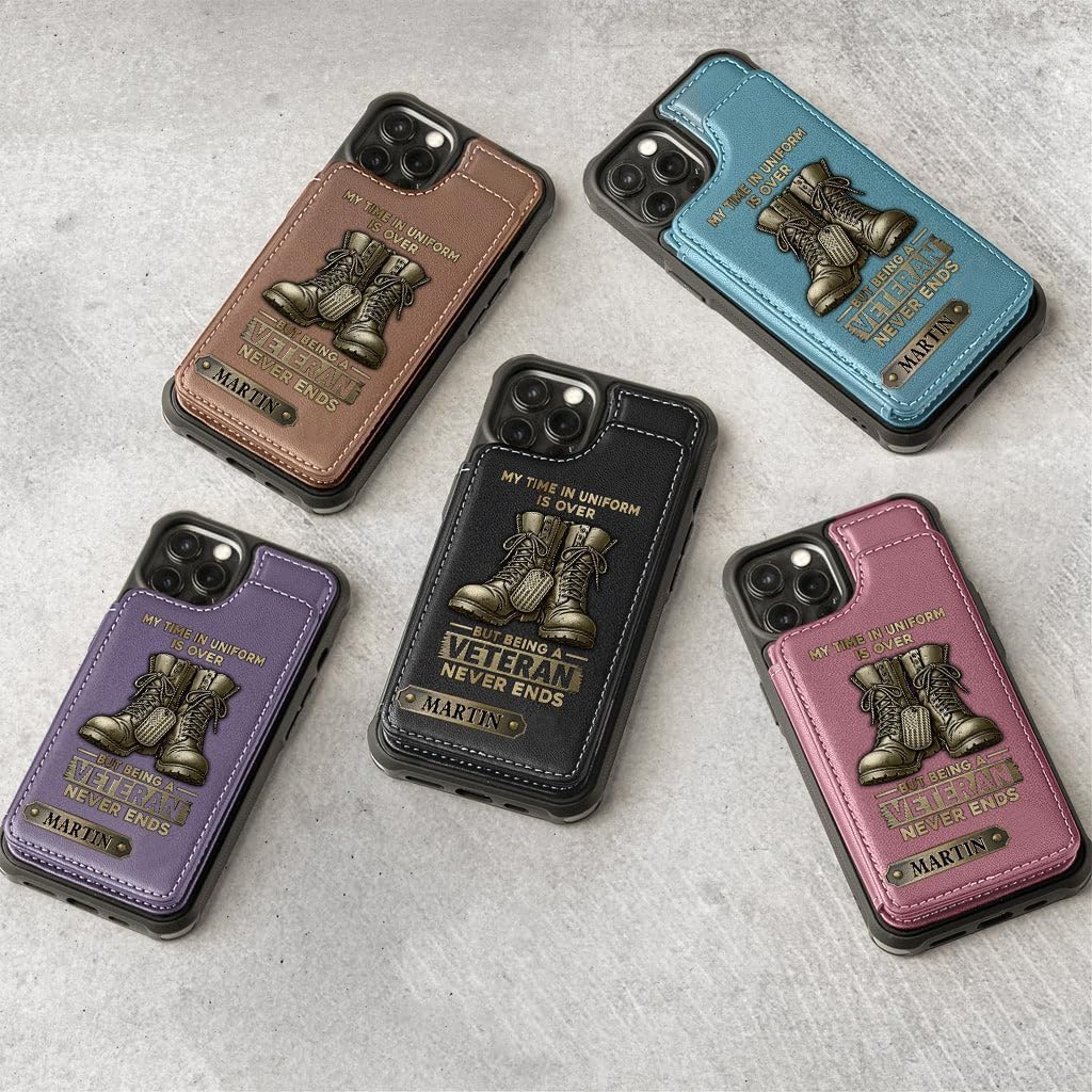 MY TIME IN UNIFORM IS OVER - Proud Veteran Personalized Veteran Wallet Phone Case