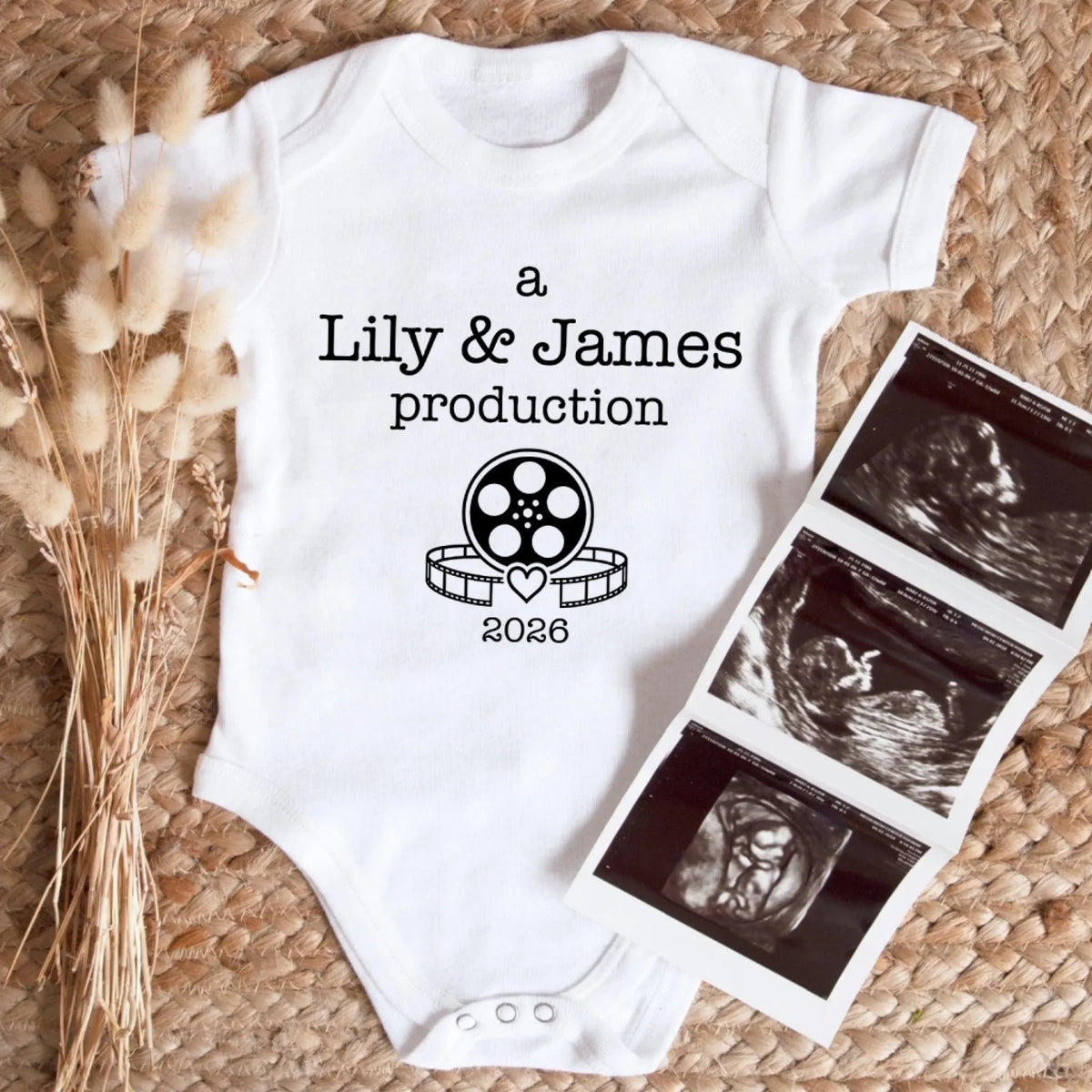 A Mom Dad Production Personalized Baby Onesie Gift for Parents Baby Onesie with Custom Parents Name