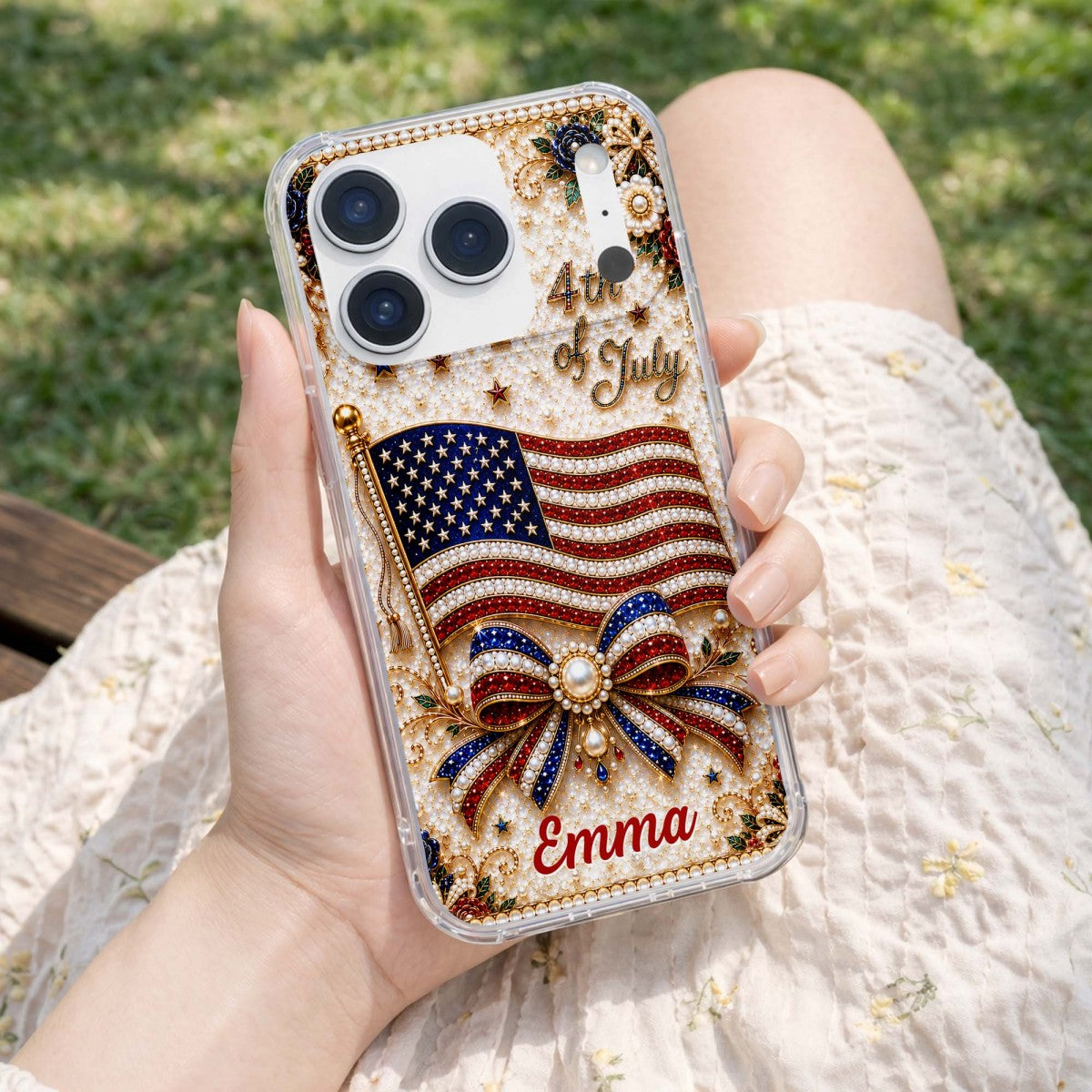 4th of July American Flag Personalized Phone Case