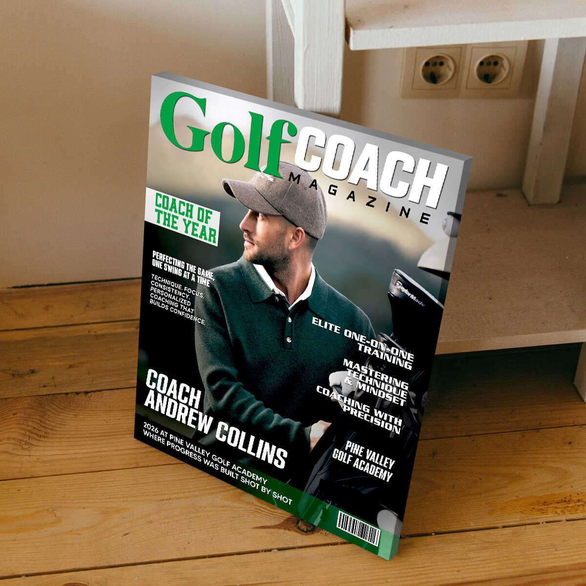 Personalized Golf Coach Magazine Cover Canvas Golf Lover Gift