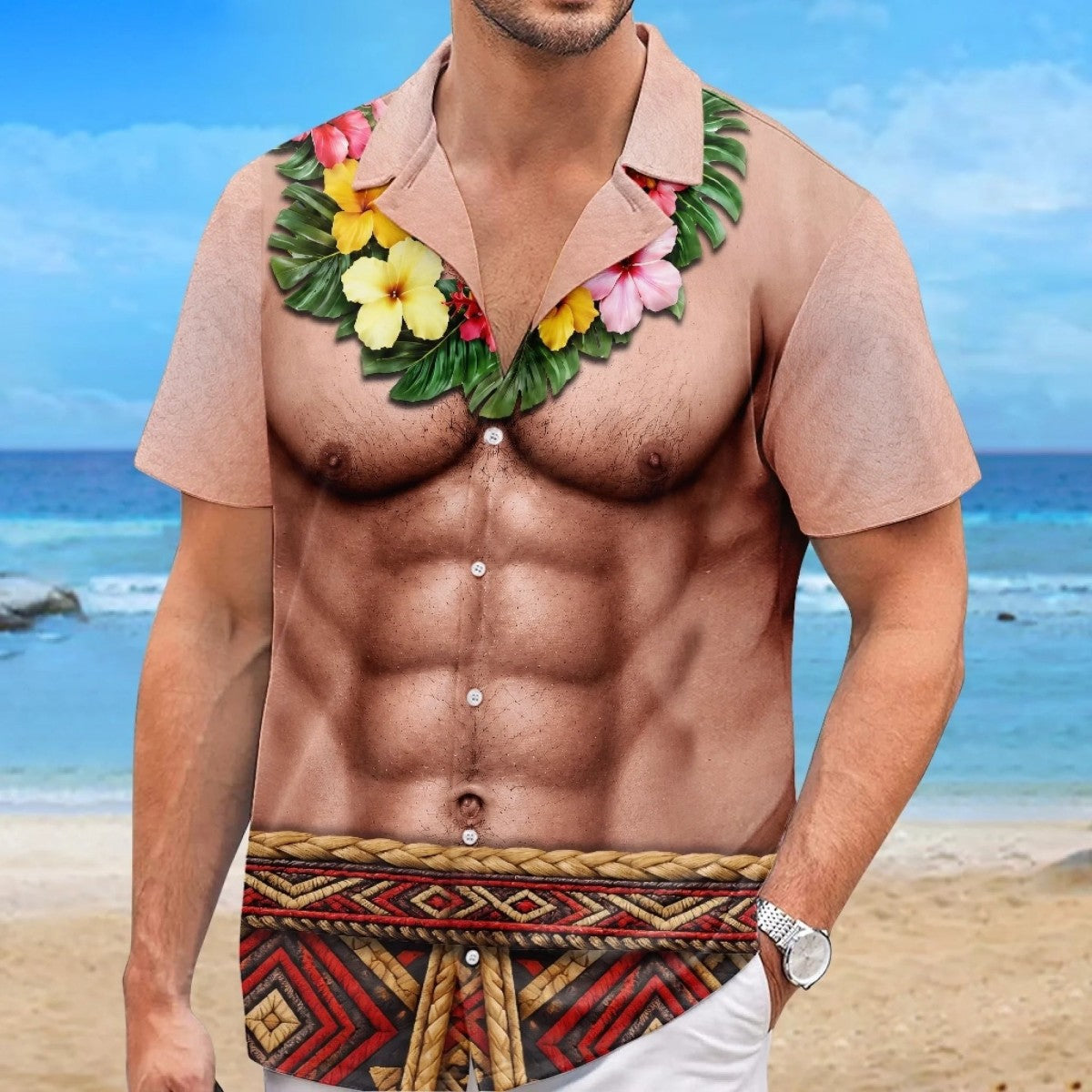 Funny Tropical Hawaiian Aloha Shirt - Personalized Summer Vacation And Travel Gifts For Men