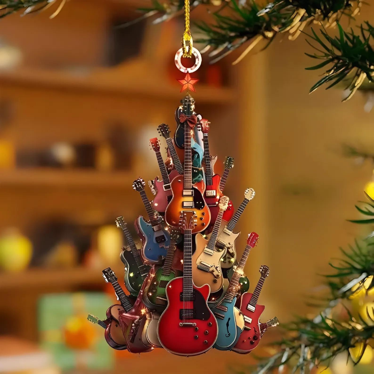 Guitar Christmas Tree - Personalized Custom Acrylic Ornament