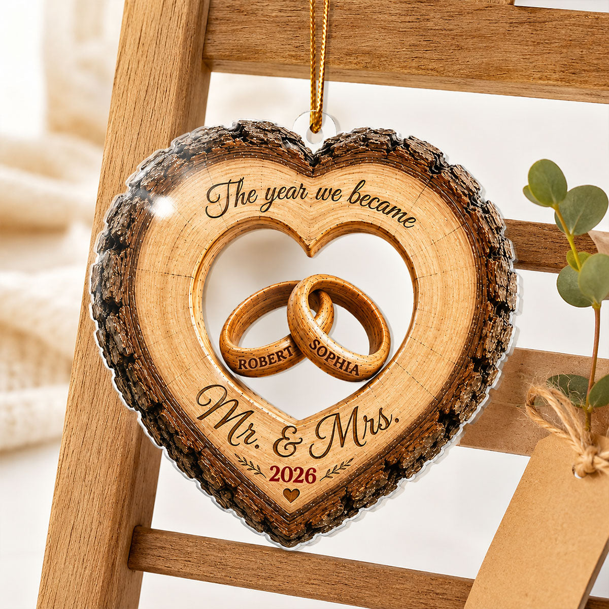 Together Forever Couple Anniversary - Personalized Acrylic Ornament - Heartfelt Gift for Her, for Him
