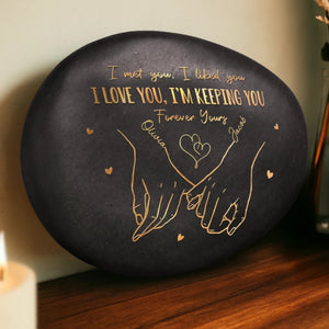 Custom Printed Rock - Personalized Anniversary Wedding Gifts For Husband And Wife, Him And Her