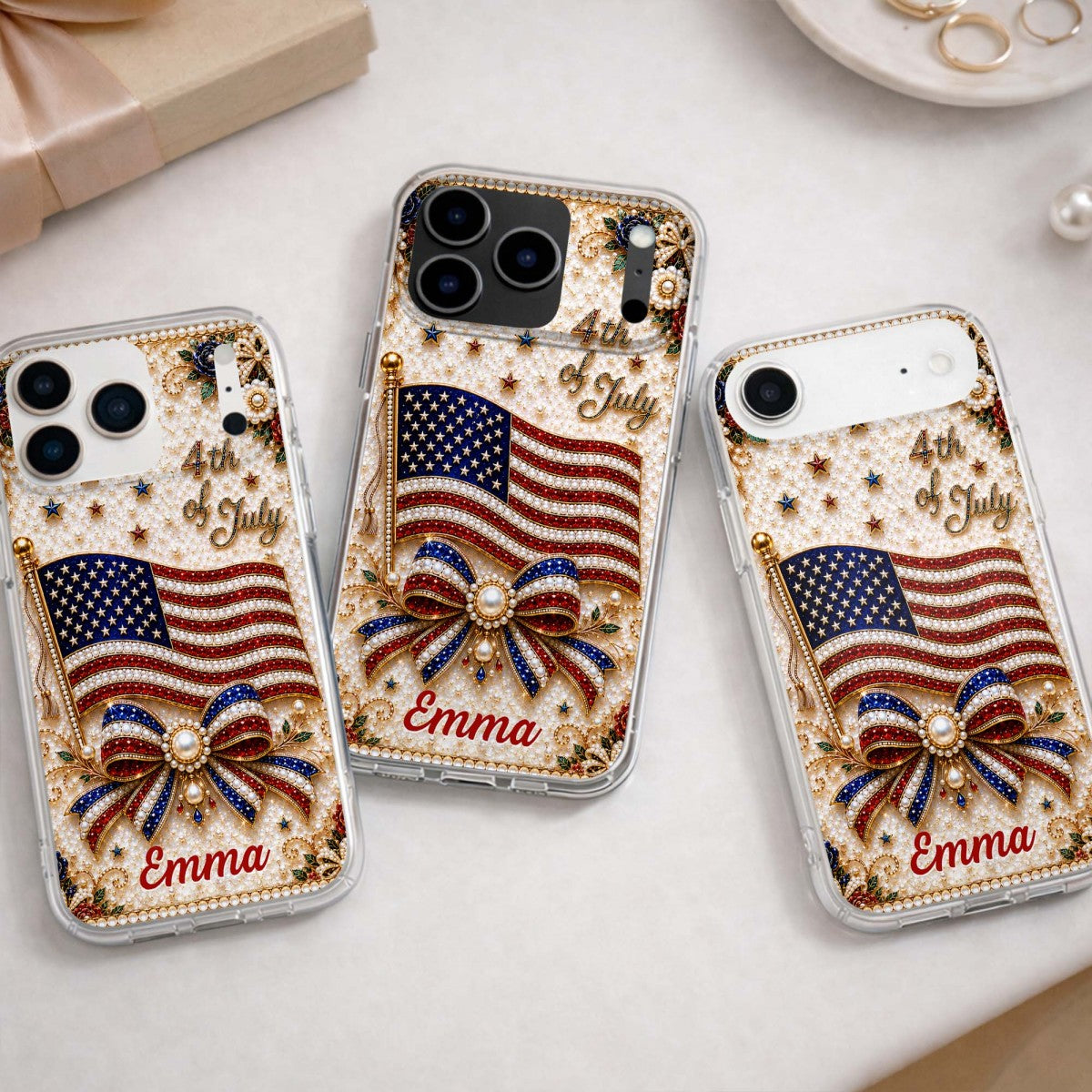 4th of July American Flag Personalized Phone Case