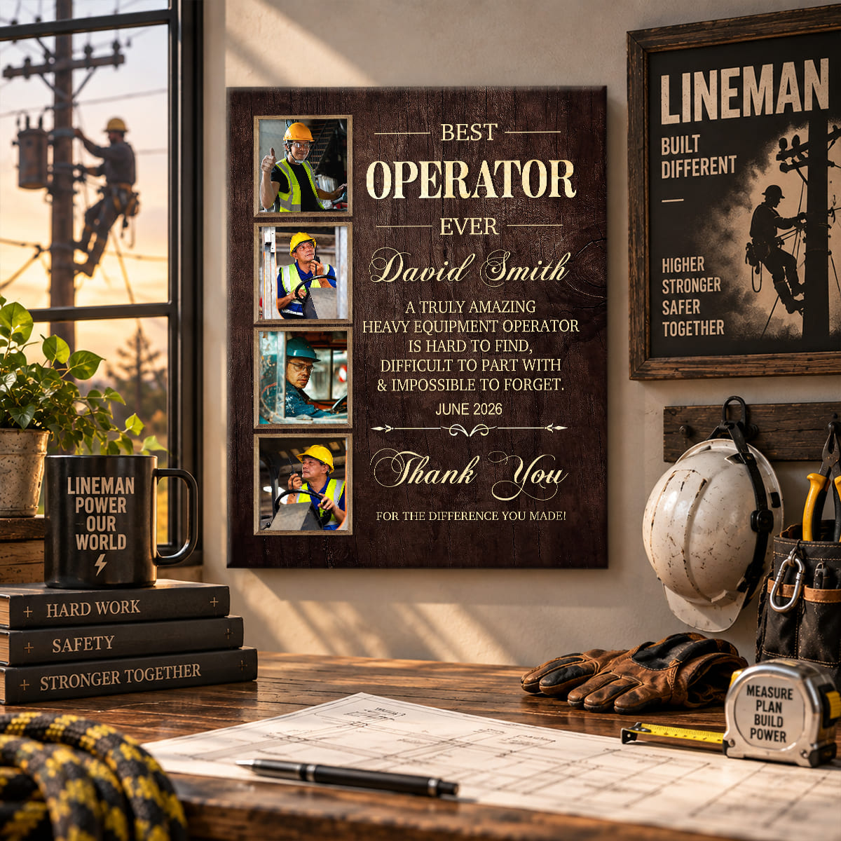 Personalized Heavy Equipment Operator Retirement Gift, Best Operator Ever Photo Canvas, Custom Construction Worker Appreciation Gift, Coworker Leaving Gift