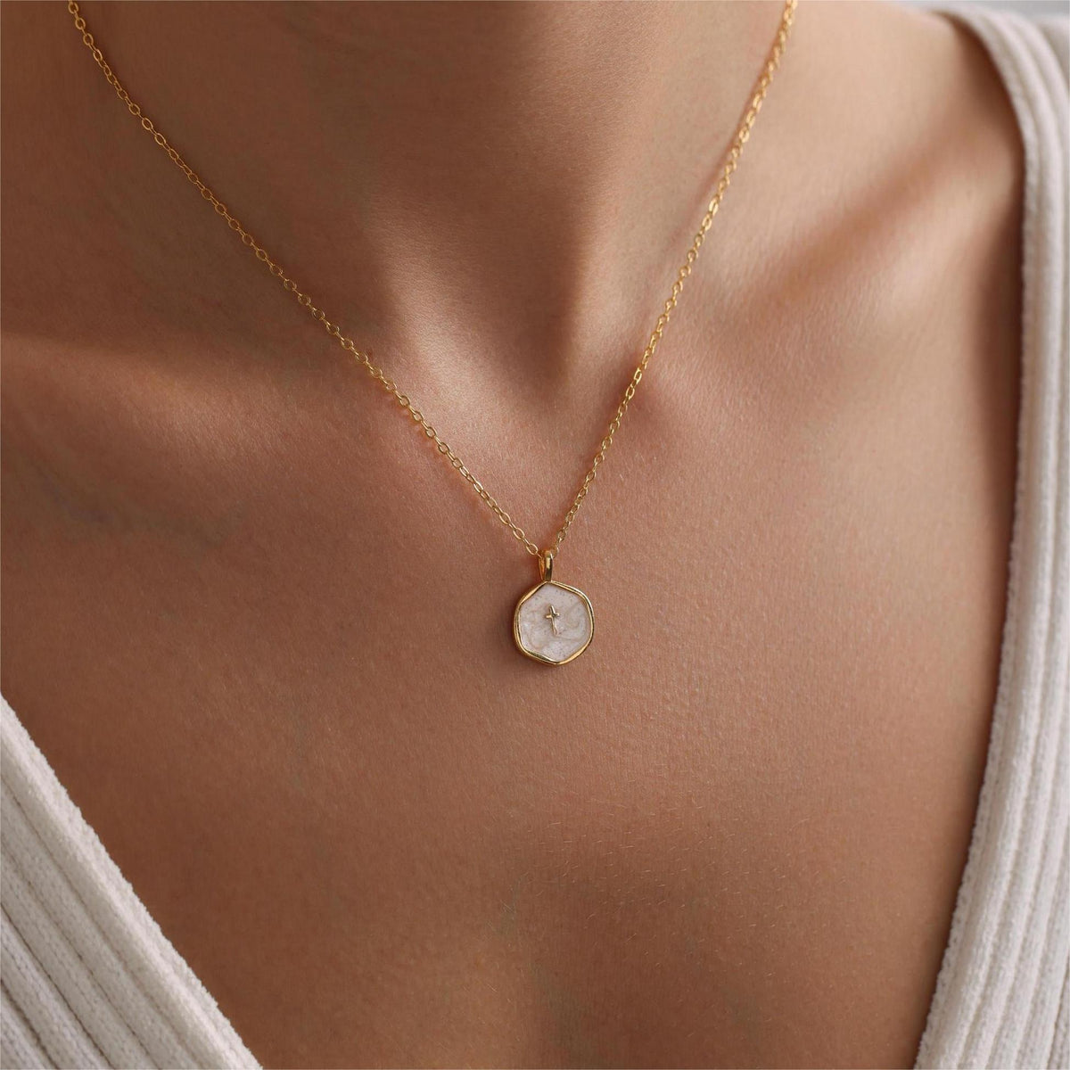 Enamel Mini Cross Necklace, Tiny Cross Necklace, Religious Necklace