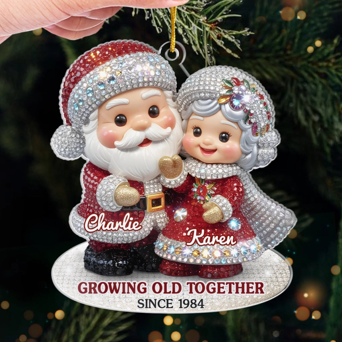 Custom Acrylic Ornament - Personalized Anniversary Christmas Wedding Gifts For Husband And Wife