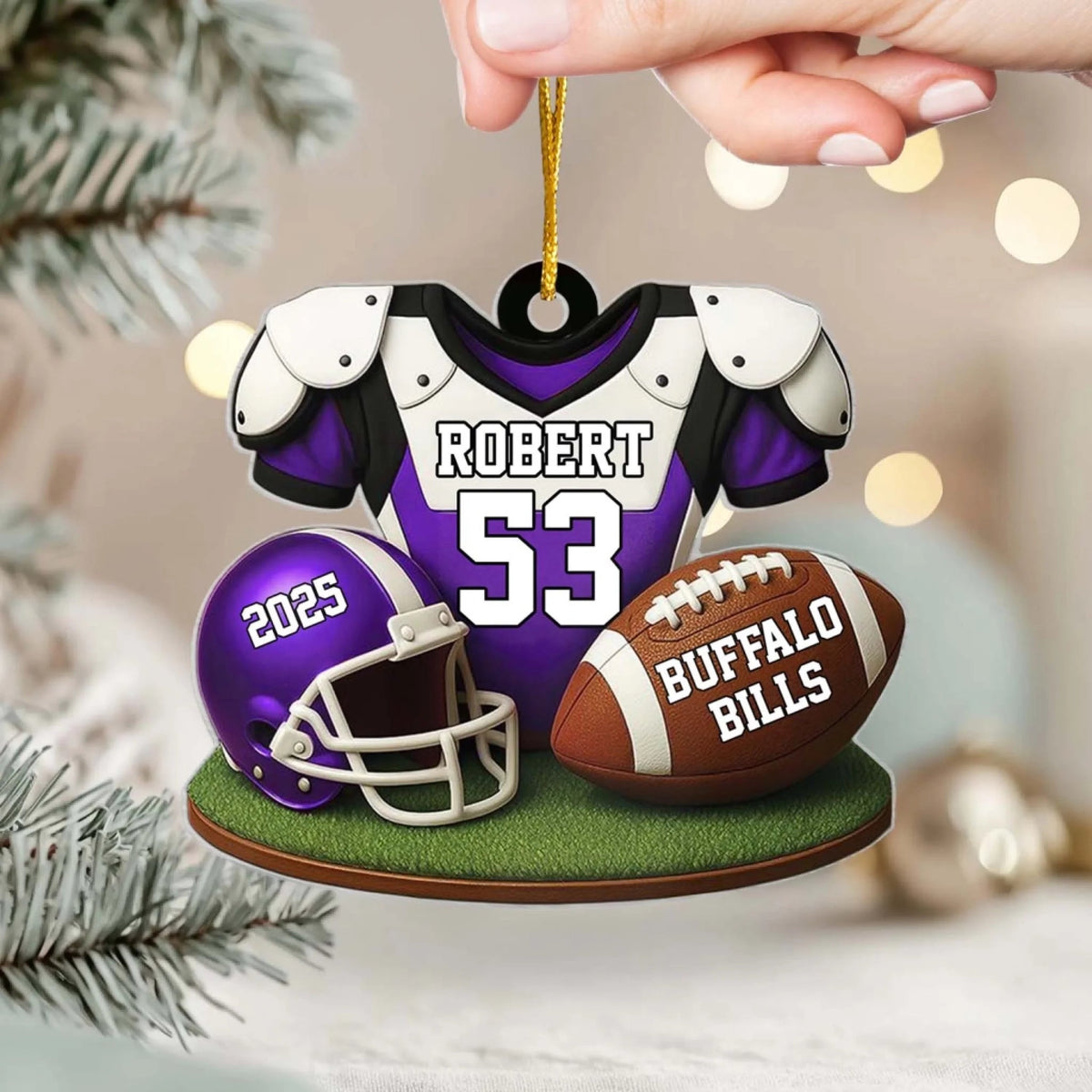 American Football Player Uniform - Personalized Acrylic Ornament, Gift For Football Player, Football Family Holiday Decor