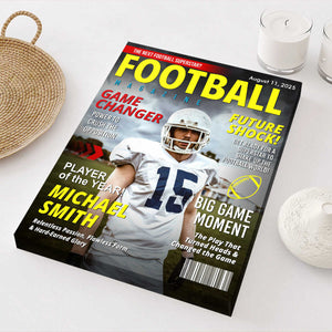Custom Football Magazine Cover, Great Gift for Football Lovers, Gift For American Football Player, Personalized American Football Gifts