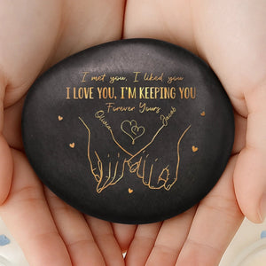 Custom Printed Rock - Personalized Anniversary Wedding Gifts For Husband And Wife, Him And Her