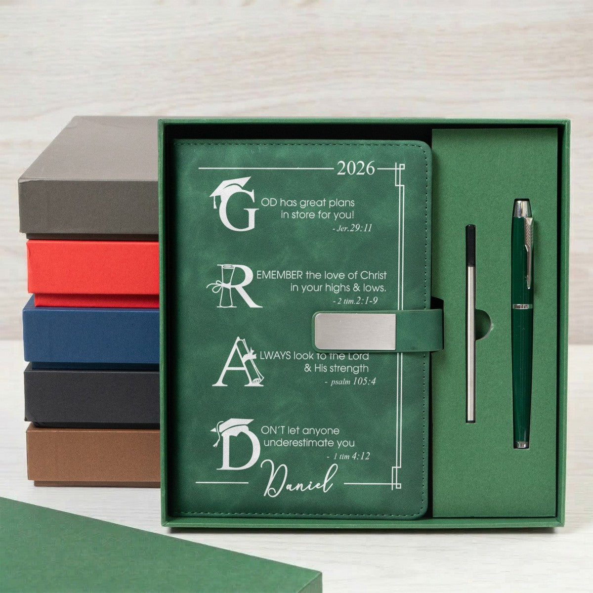 God Has Great Plans For You Graduation Motivation Personalized Notebook Set