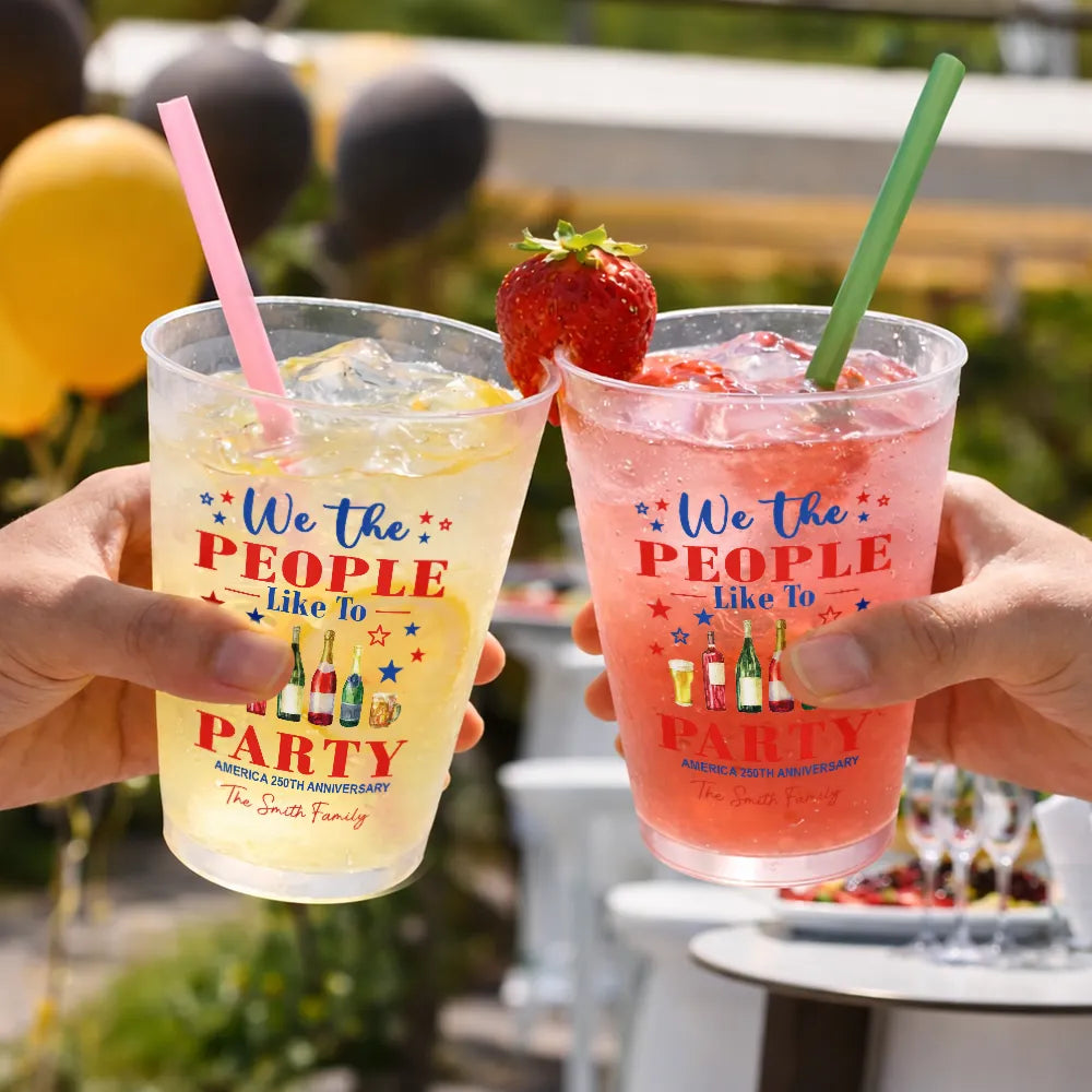 We The People Like To Party US 250Th Anniversary - Family Personalized Frosted Cups