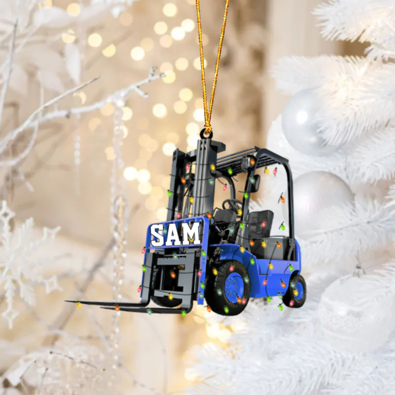 Personalized Forklift Ornament Christmas Gift for Operators and Industrial Workers