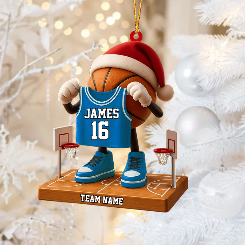 Personalized Christmas Basketball Ornament