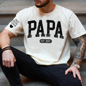 Personalized Papa T Shirt With Est Year,  Gift for Papa,dad,grandpa