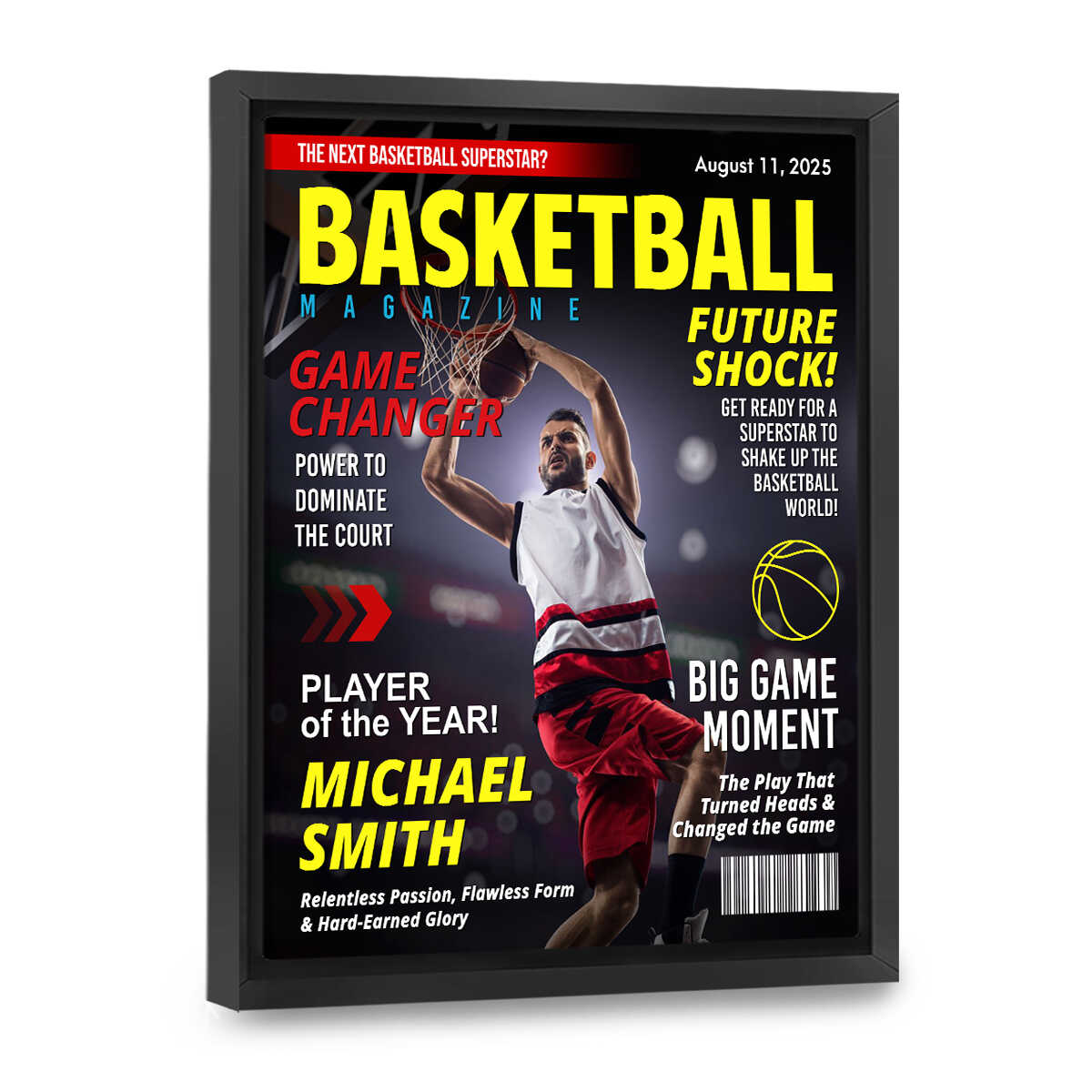 Custom Basketball Magazine Cover, Gift For Basketball Player, Graduation Gift For Basketball Player, Personalized Basketball Gifts
