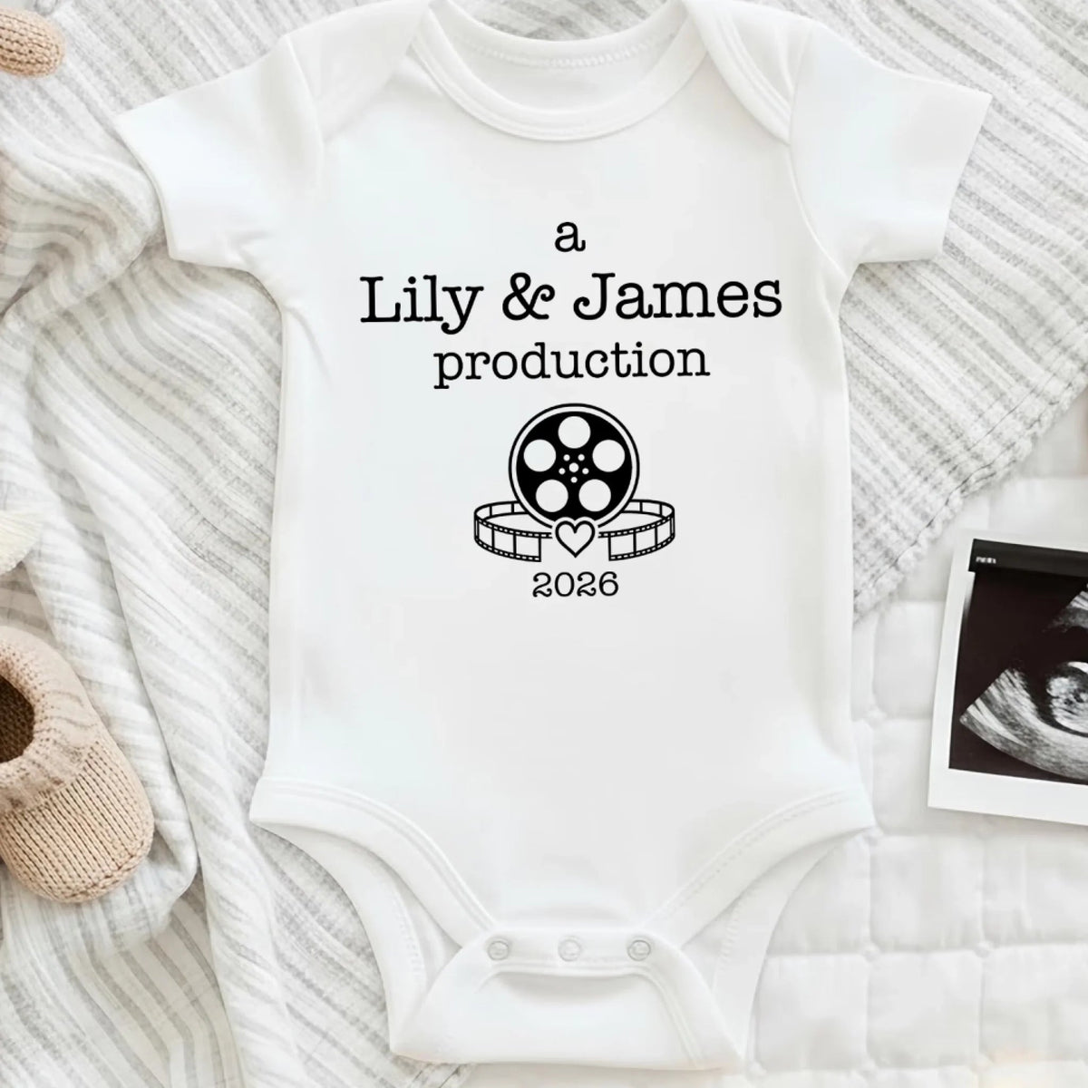 A Mom Dad Production Personalized Baby Onesie Gift for Parents Baby Onesie with Custom Parents Name