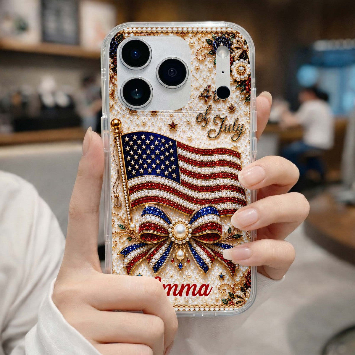 4th of July American Flag Personalized Phone Case