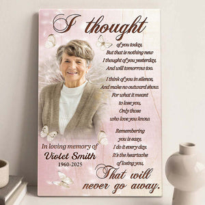 Custom Photo I Thought Of You Today - Personalized Customized Canvas