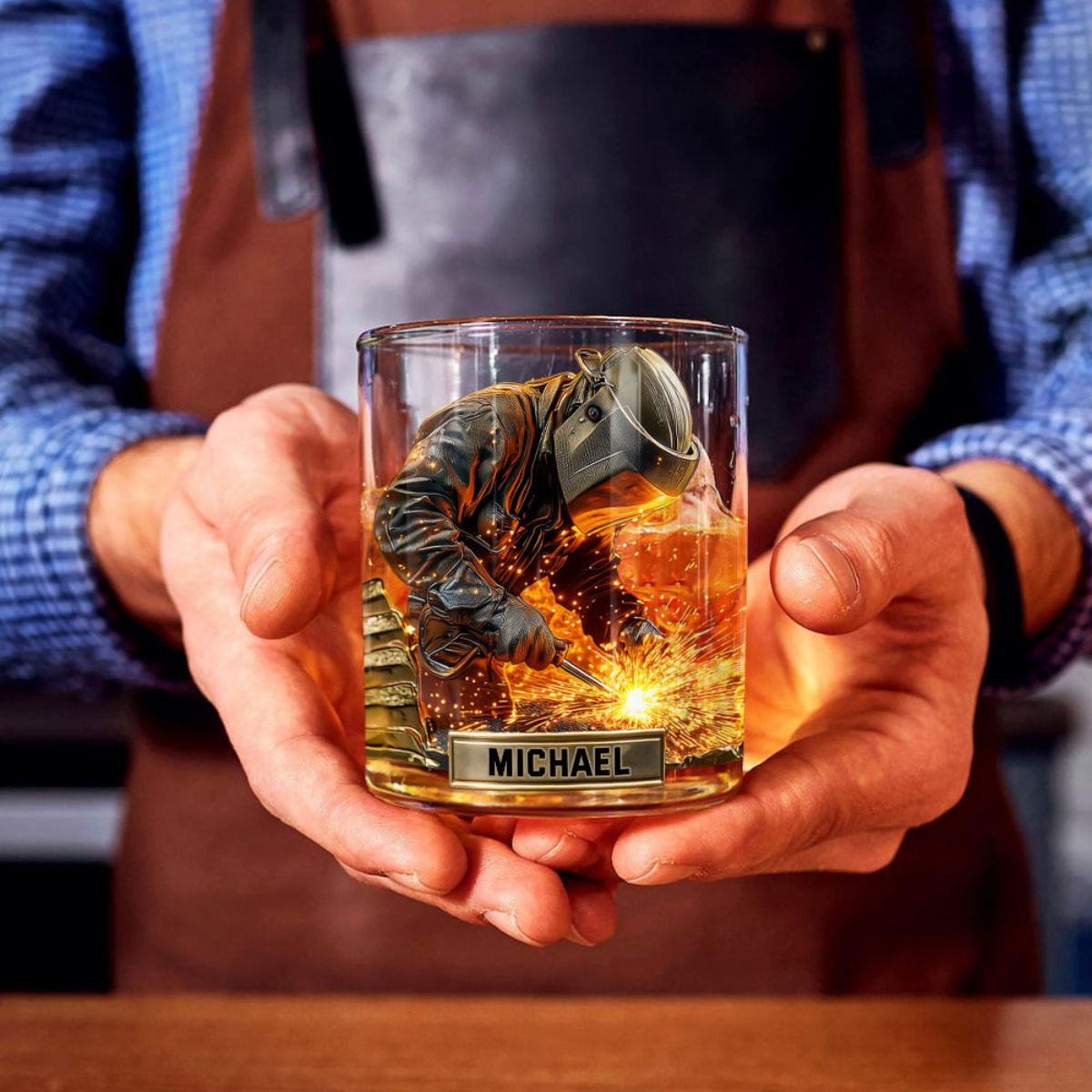 Strong Welder - Personalized Welder Whiskey Glass
