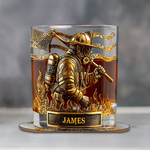 Proud Firefighter - Personalized Firefighter Whiskey Glass