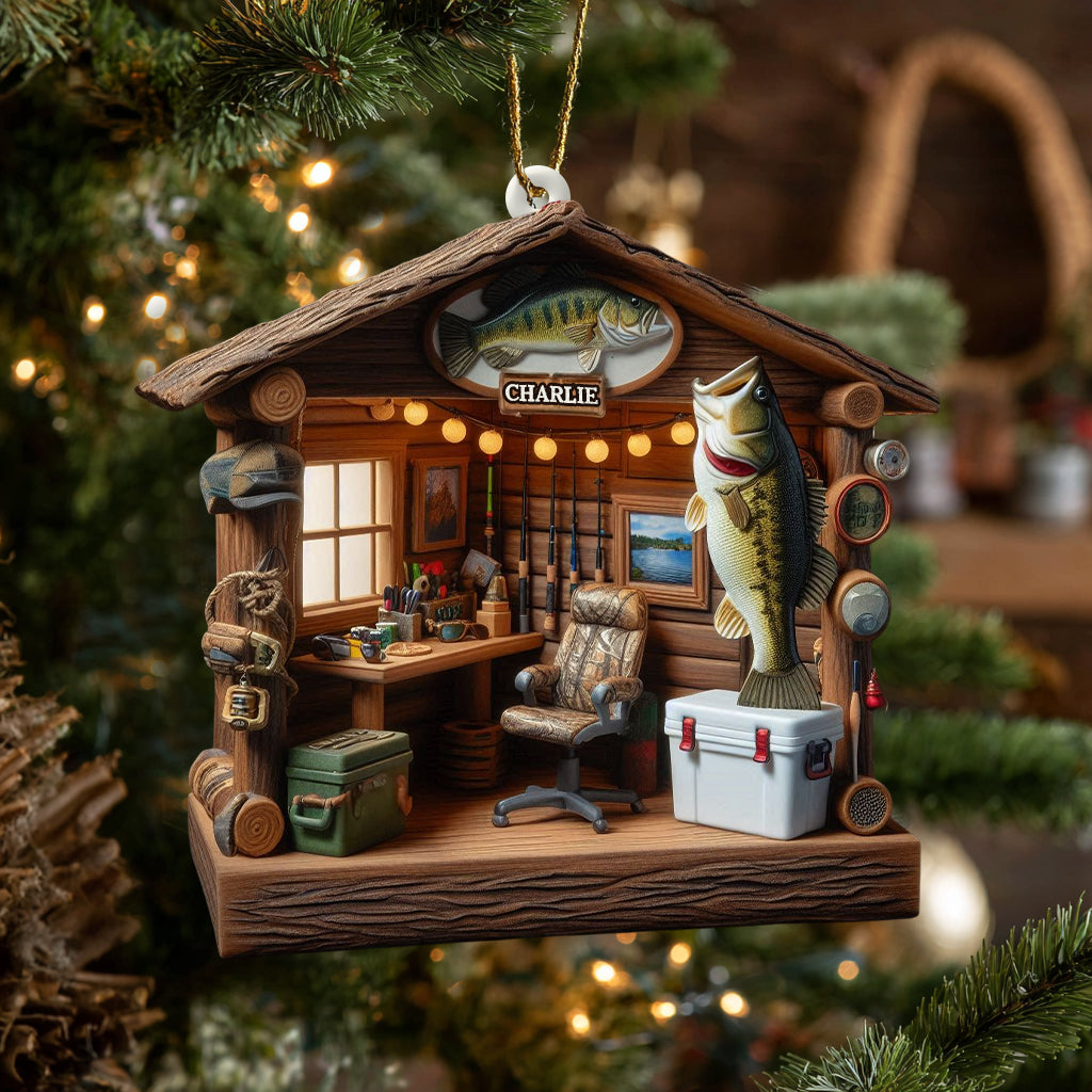 Love Fishing - Fishing Tool Cabin Personalized Fishing Ornament