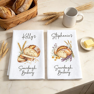 Custom Sourdough Bread Kitchen Towel Personalized Baking Gift