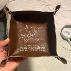 Come Home To Love - Family Personalized Custom Leather Valet Tray - Father's Day, Gift For Dad, Grandpa