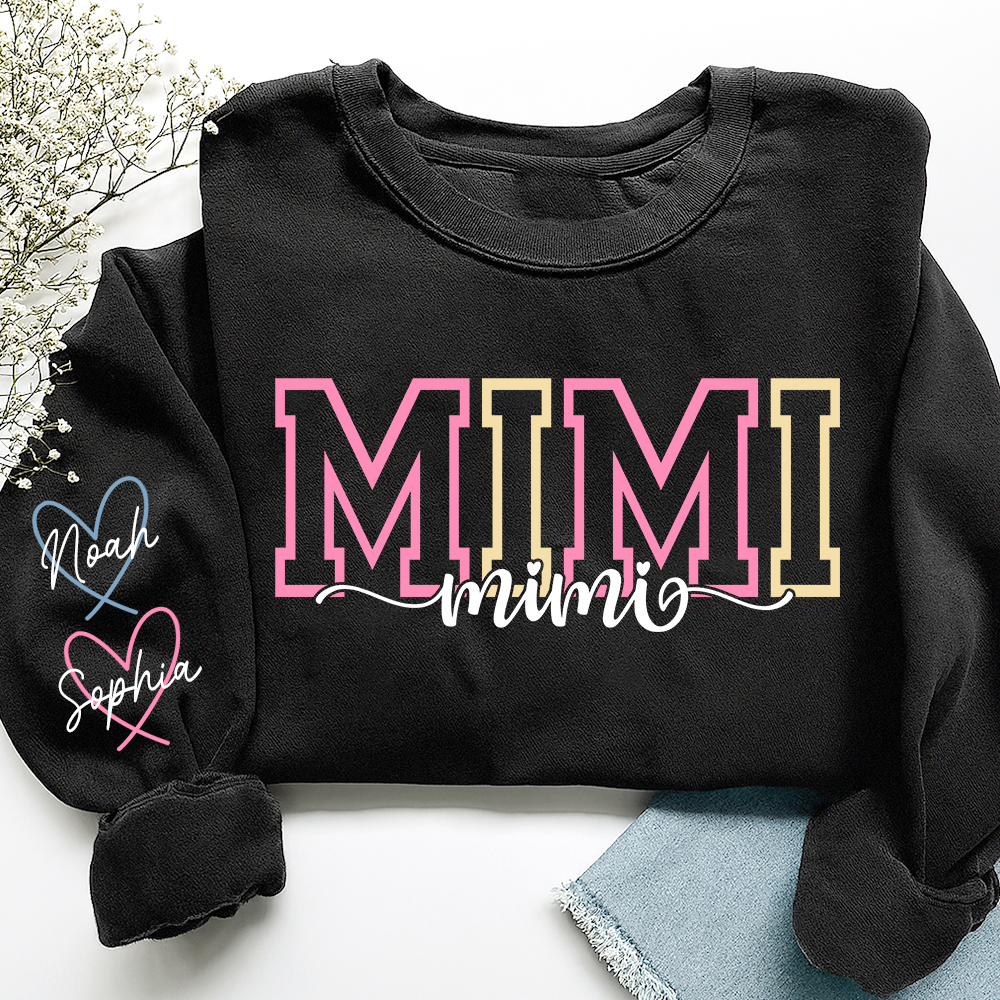 Personalized Grandma Name Sweatshirt, Warm Gift for Grandma And Grandchild